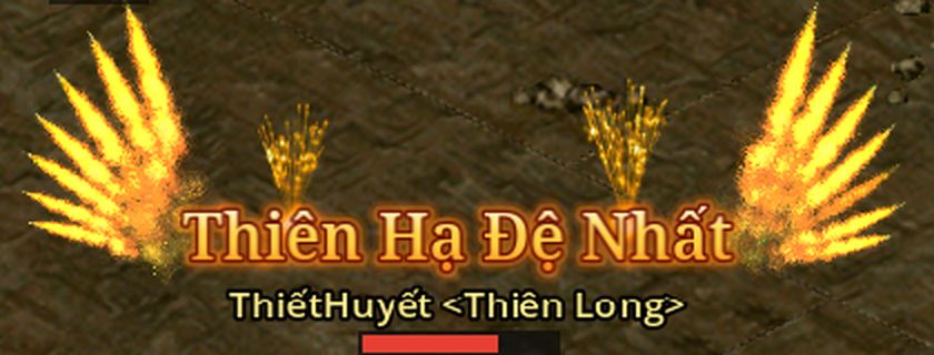 Danh hiệu Thiên Hạ Đệ Nhất chữ vàng kim với đôi cánh lửa